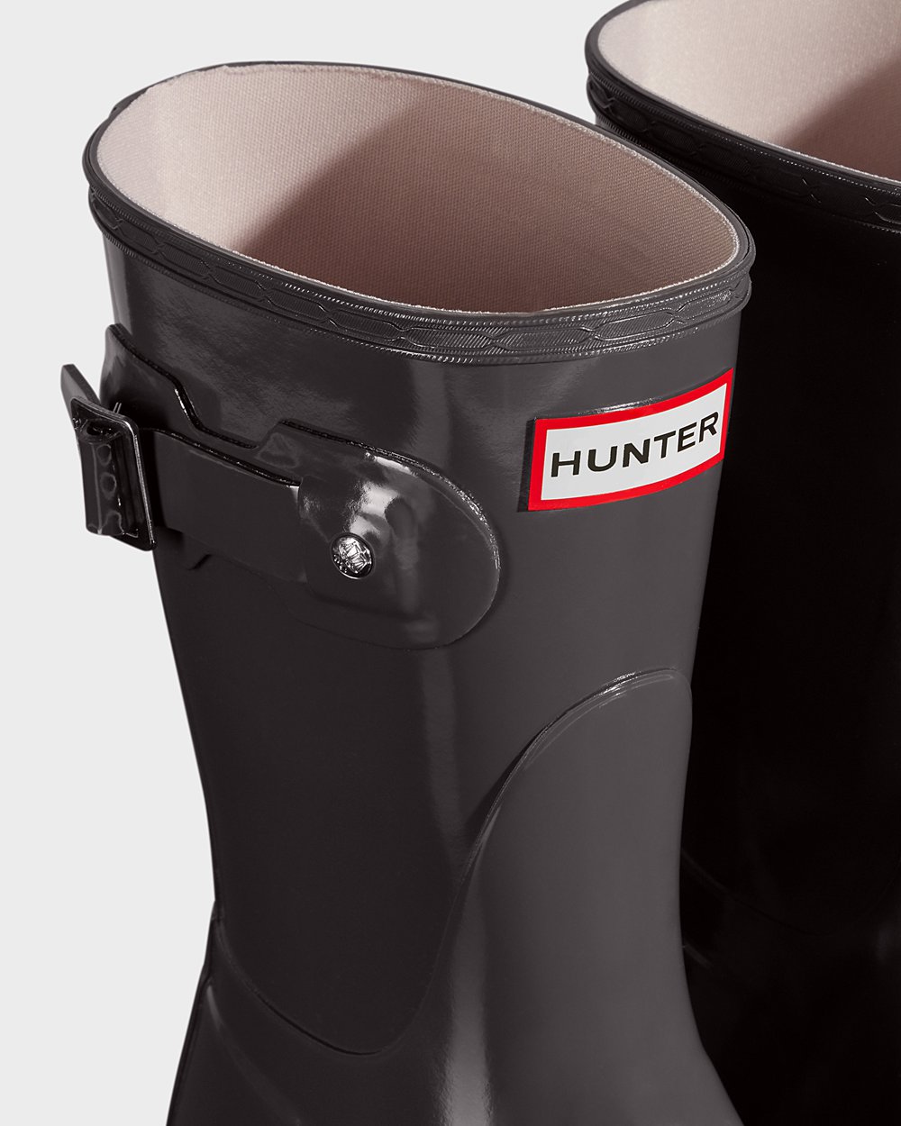 Womens Hunter Original Gloss - Short Rain Boots Grey - 5627-QIZWF